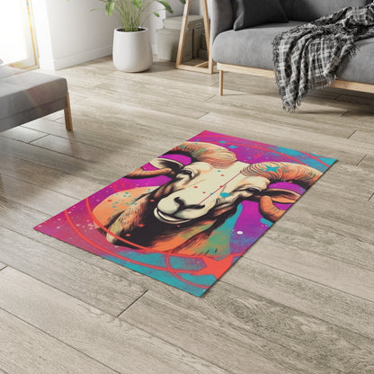 Pop Art Aries Constellation - Vibrant Zodiac Ram Symbol - Dobby Rug