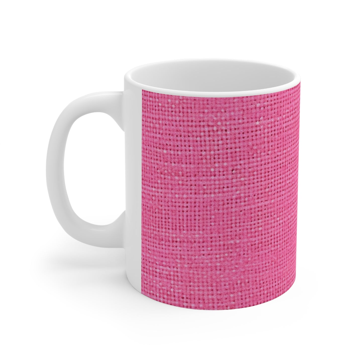 Doll-Like Pink Denim Designer Fabric Style - Ceramic Mug 11oz