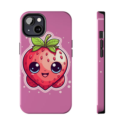 Kawaii Strawberry Adventure - Anime Classic Traditional Japanese Fruit - Otaku Artwork - Tough Phone Cases