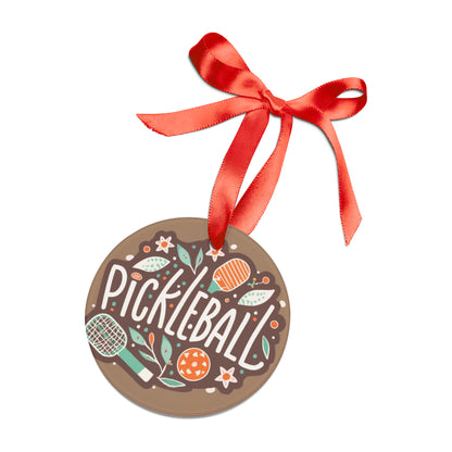 Pickleball Boho Graphic - Sport Gift - Acrylic Ornament with Ribbon