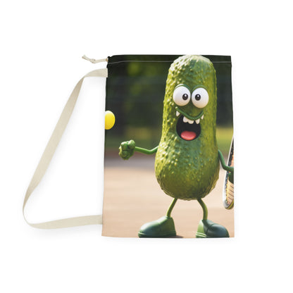 Pickle Playing Pickleball: Serve, Paddle, Game - Court Sport - Laundry Bag