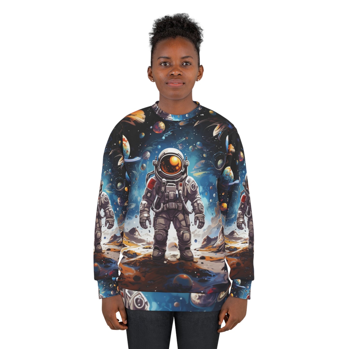 Viaje Galáctico: Viaje de Astronauta en Exploración Cósmica de Estrellas Celestiales - Sudadera Unisex (AOP)