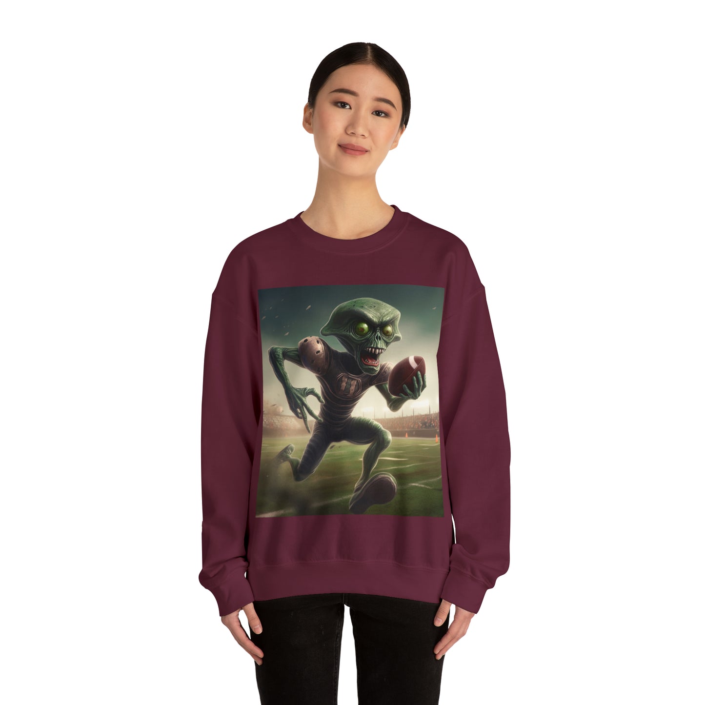 Alien Football Space Sport Game Stadium Athlete Galaxy Player - Unisex Heavy Blend™ Crewneck Sweatshirt