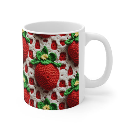 Strawberry Crochet Pattern - Amigurumi Strawberries - Fruit Design for Home and Gifts - Ceramic Mug 11oz