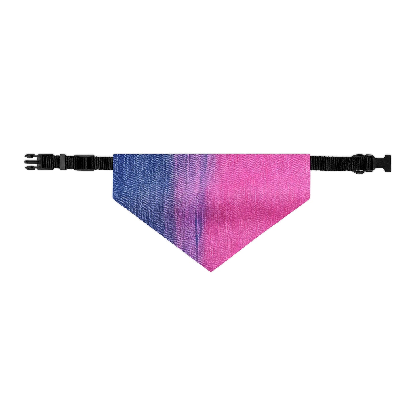 Dual Delight: Half-and-Half Pink & Blue Denim Daydream - Dog & Pet Bandana Collar