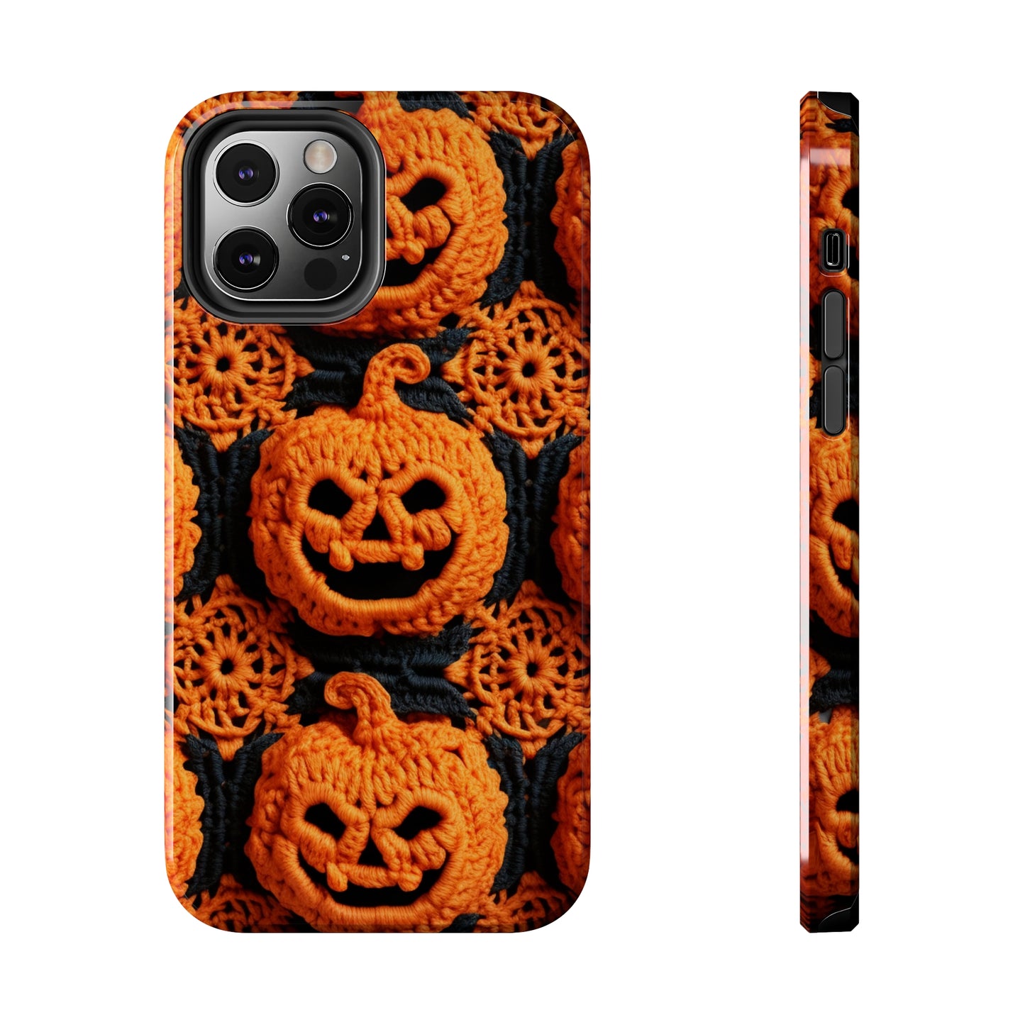 Halloween Crochet Pumpkin Scary Horror Festive Holiday Pattern - Tough Phone Cases