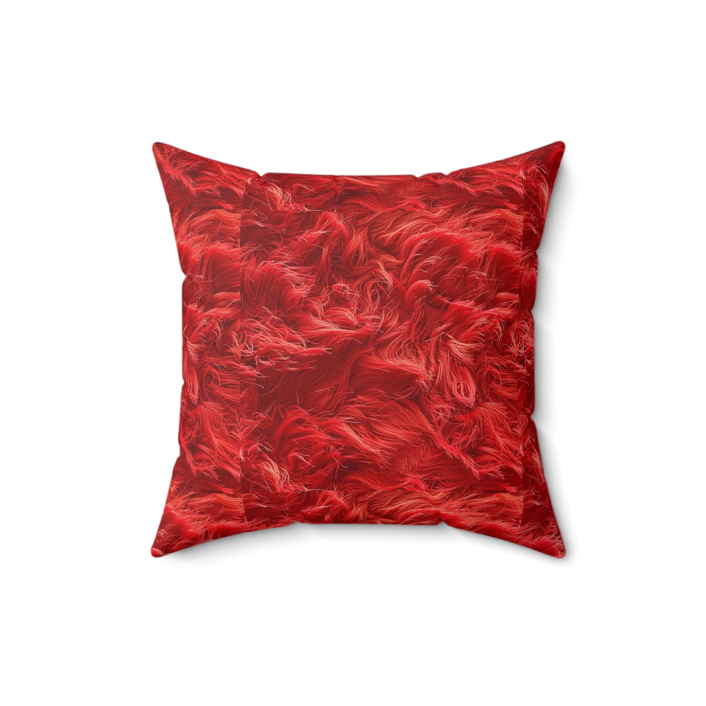 Fuzzy Infinity Pillow Red, Stylish Gift, Spun Polyester Square Pillow