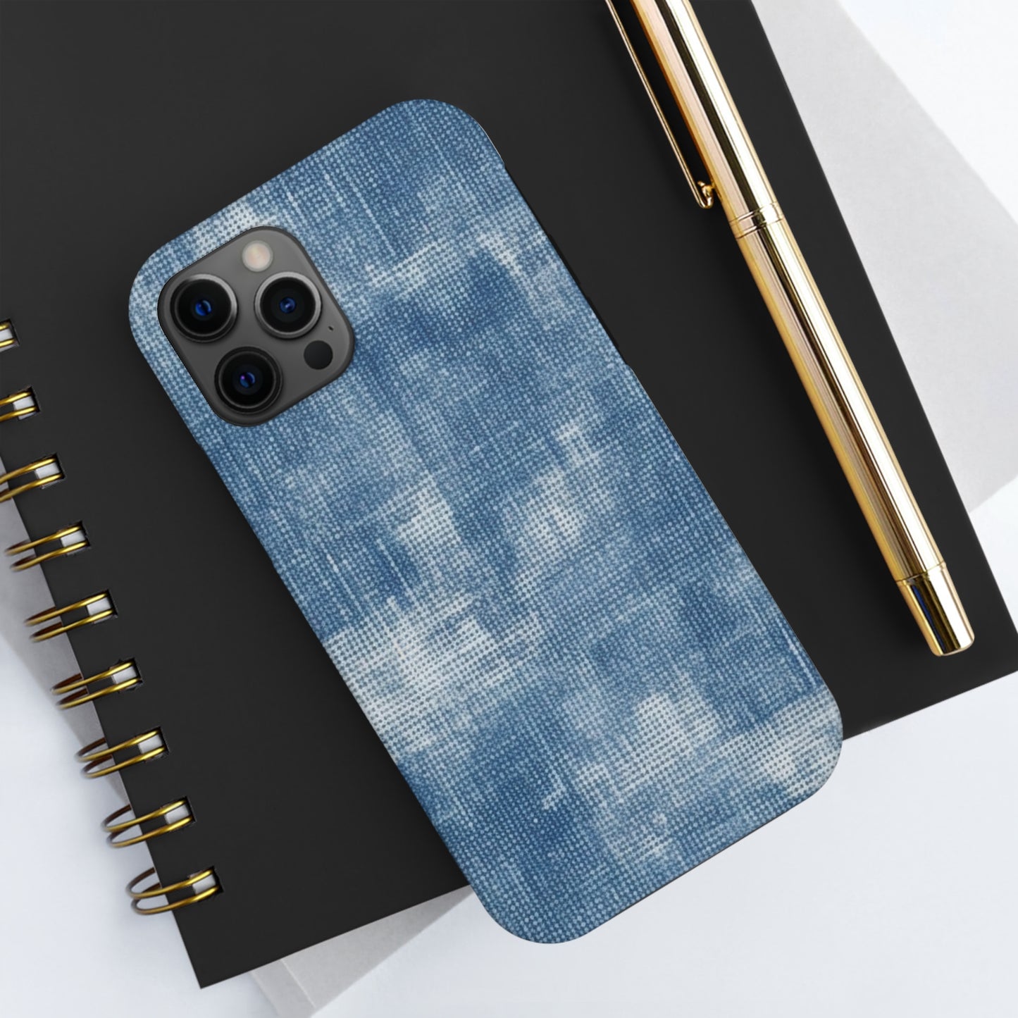 Faded Blue Washed-Out: Denim-Inspired, Style Fabric - Tough Phone Cases