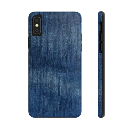 Indigo Splash: Washed Denim Reverie in Deep Blue - Tough Phone Cases