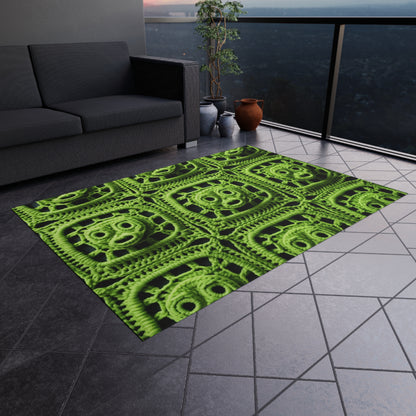 Halloween Green Alien Crochet Galactic Space Zombie Style - Outdoor Rug