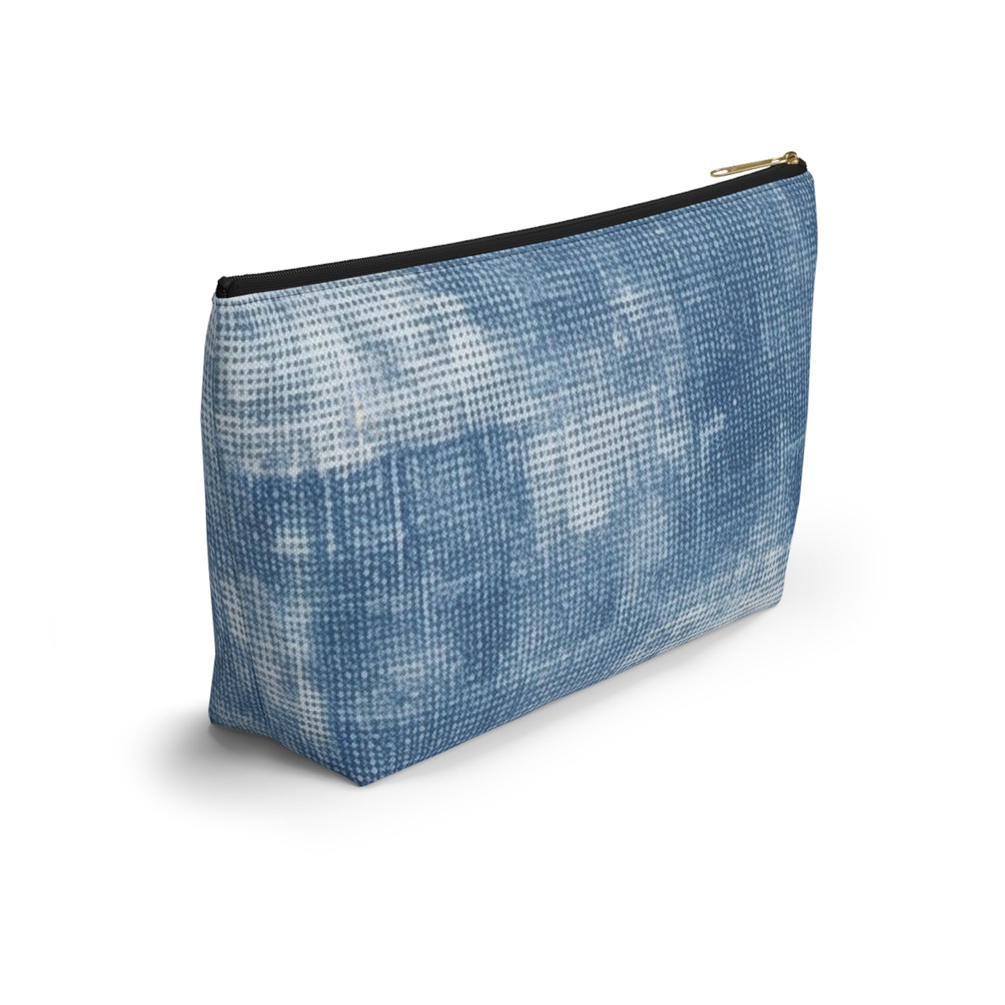 Faded Blue Washed-Out: Denim-Inspired, Style Fabric - Accessory Pouch w T-bottom