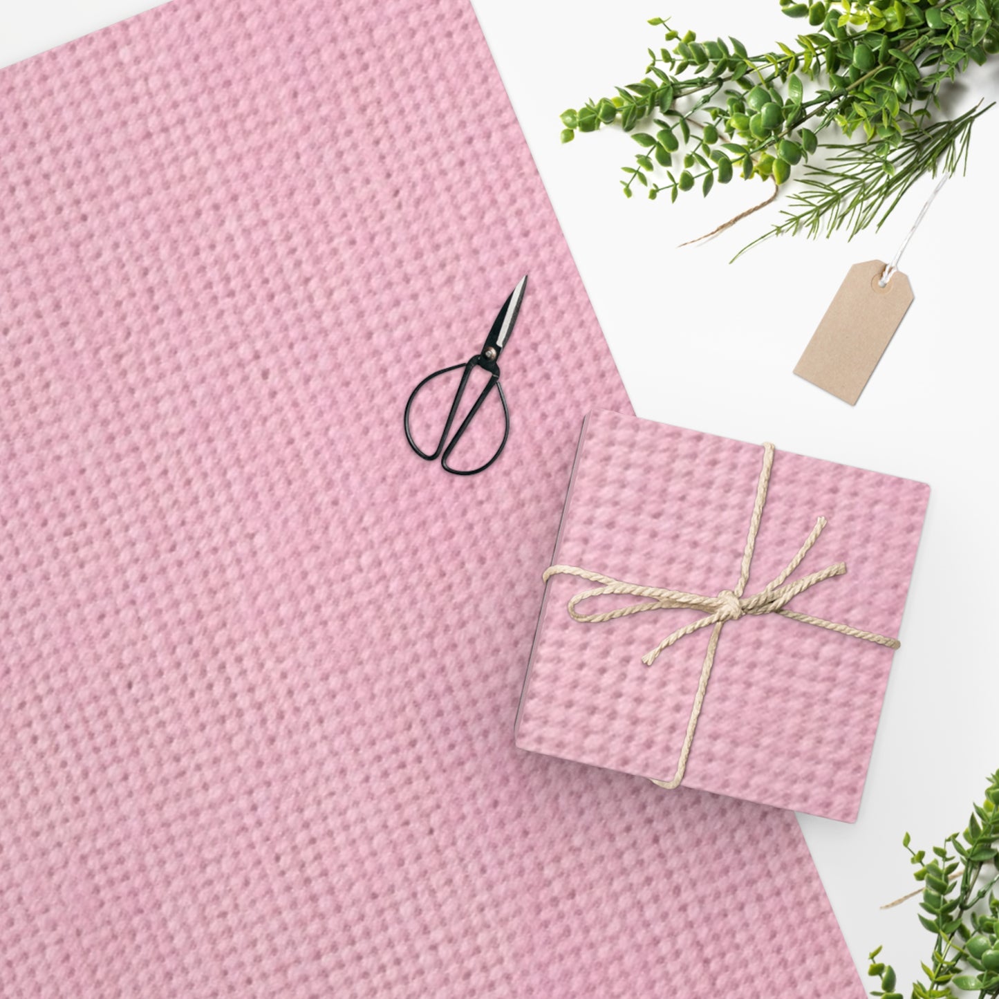 Blushing Garment Dye Pink: Denim-Inspired, Soft-Toned Fabric - Wrapping Paper