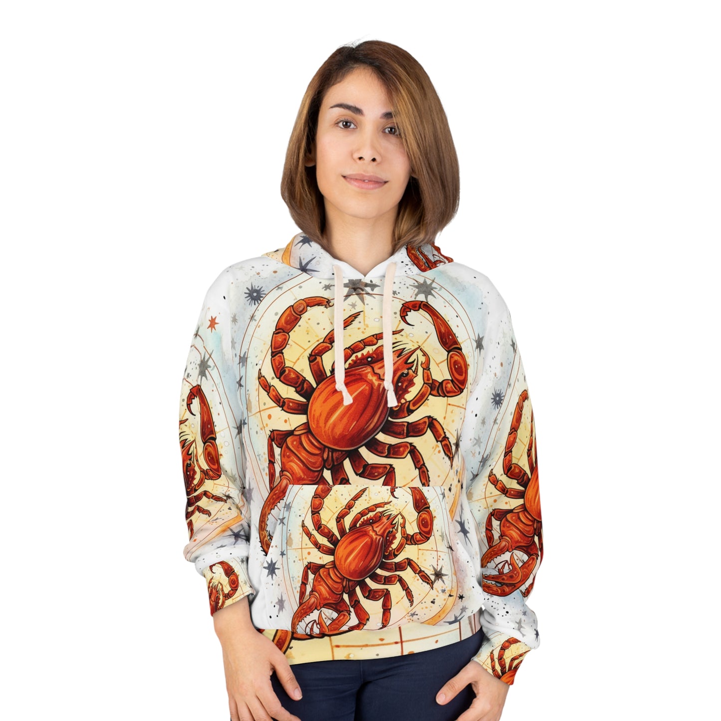 Prickly Scorpio Astrology - Sharp Zodiac Scorpion Celestial Horoscope - Unisex Pullover Hoodie (AOP)