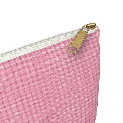 Pastel Rose Pink: Denim-Inspired, Refreshing Fabric Design - Accessory Pouch