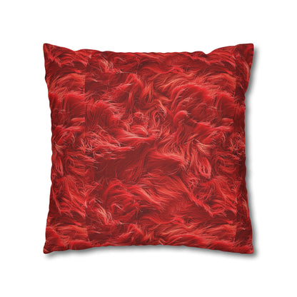 Fuzzy Infinity Case Red, Stylish Gift, Spun Polyester Square Pillowcase