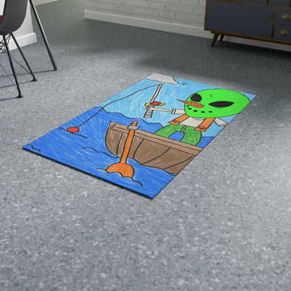 Sea Fish Hunter Veggie Visi Vegetable Visitor Alien Dobby Rug