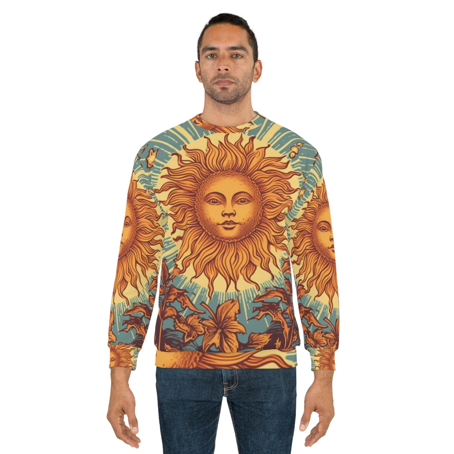 Carta del Tarot del Sol Símbolo de crecimiento, vida y resplandor - Sudadera unisex (AOP) 