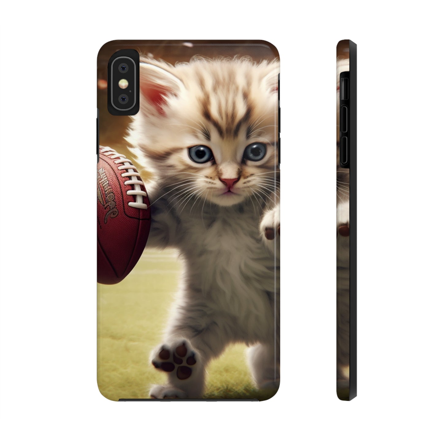 Football Kitty Fantasy: Feline Cat American Sport Quarterback - Tough Phone Cases