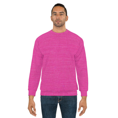 Hot Neon Pink Doll Like: Denim-Inspired, Bold & Bright Fabric - Unisex Sweatshirt (AOP)