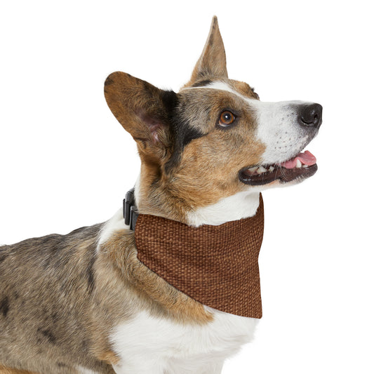 Luxe Dark Brown: Denim-Inspired, Distinctively Textured Fabric - Dog & Pet Bandana Collar
