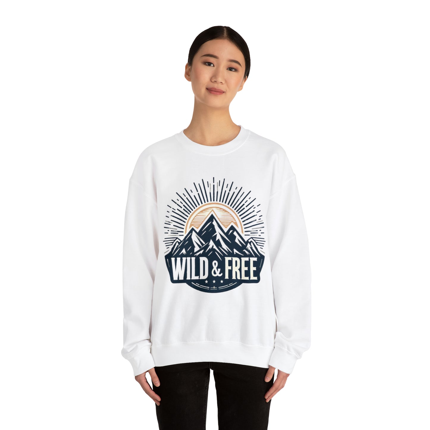 Wild and Free - Embrace Outdoors, Cozy Comfort Adventure Seekers - Unisex Heavy Blend™ Crewneck Sweatshirt