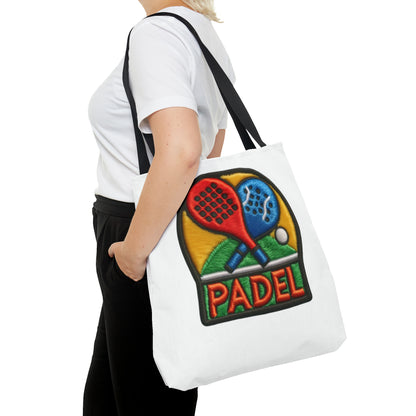 Padel Chenille Patch, Faux Graphic- Tote Bag (AOP)