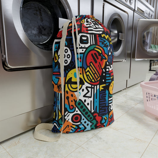 Street Art Inspired Bold Graffiti & Urban Motifs Design Laundry Bag