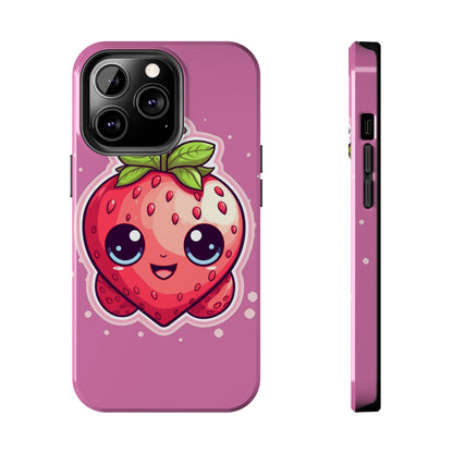 Kawaii Strawberry Adventure - Anime Classic Traditional Japanese Fruit - Otaku Artwork - Tough Phone Cases