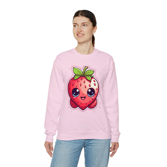 Kawaii Strawberry Adventure - Anime Classic Traditional Japanese Fruit - Otaku Artwork - Unisex Heavy Blend™ Crewneck Sweatshirt