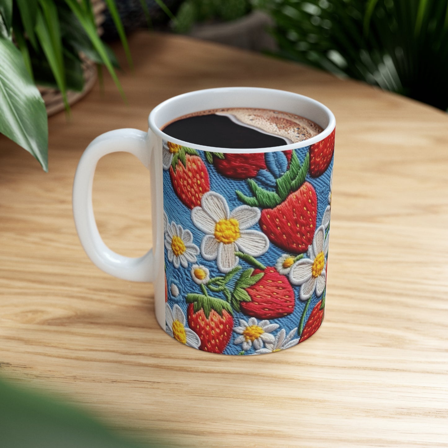 Orchard Berries: Juicy Sweetness from Nature's Garden - Fresh Strawberry Elegance - Ceramic Mug 11oz