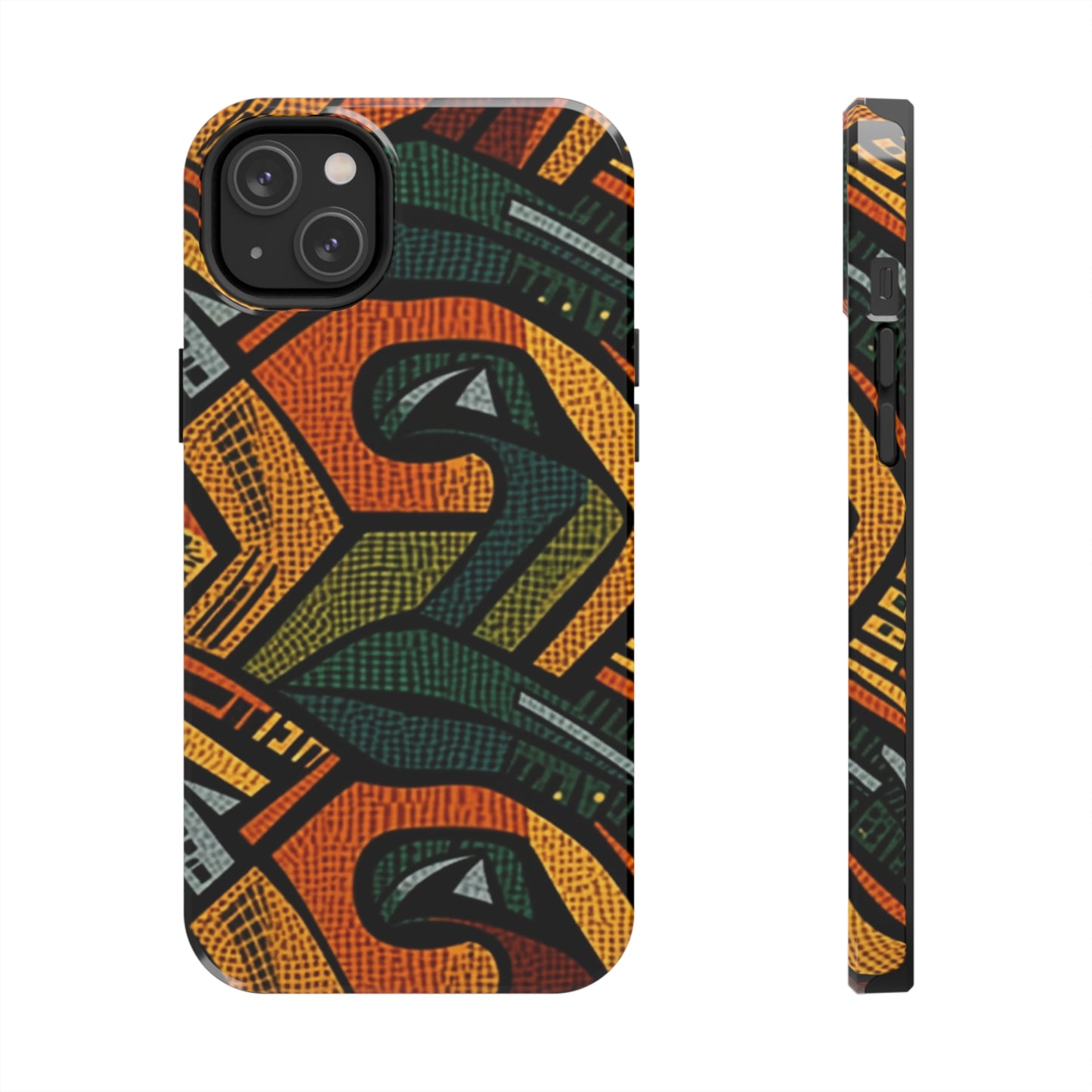 1960-1970s Style African Ornament Textile - Bold, Intricate Pattern - Tough Phone Cases