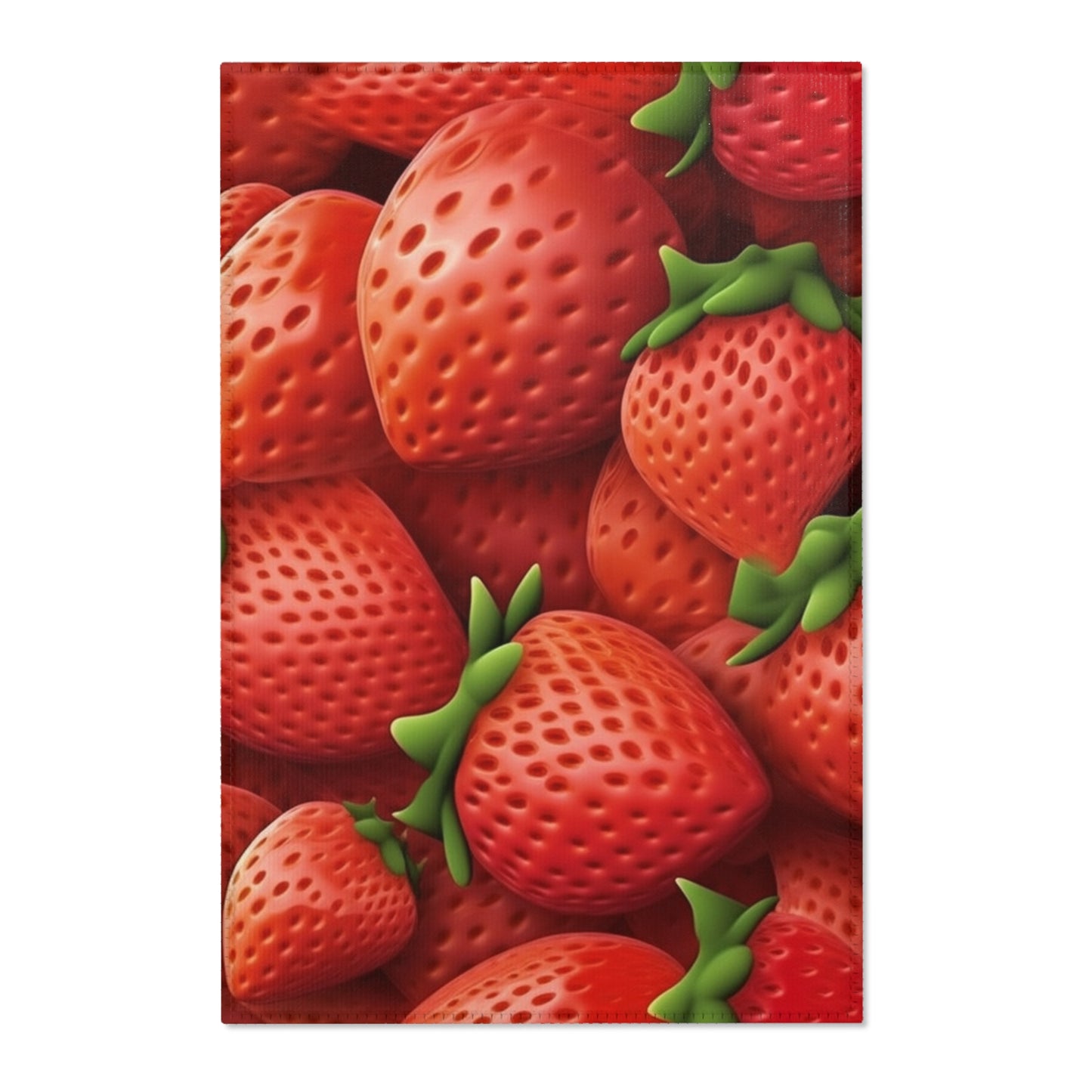 Garden Strawberries- Wild Sweet Gourmet - Farm Growing Ripe Red Fruit -Area Rugs