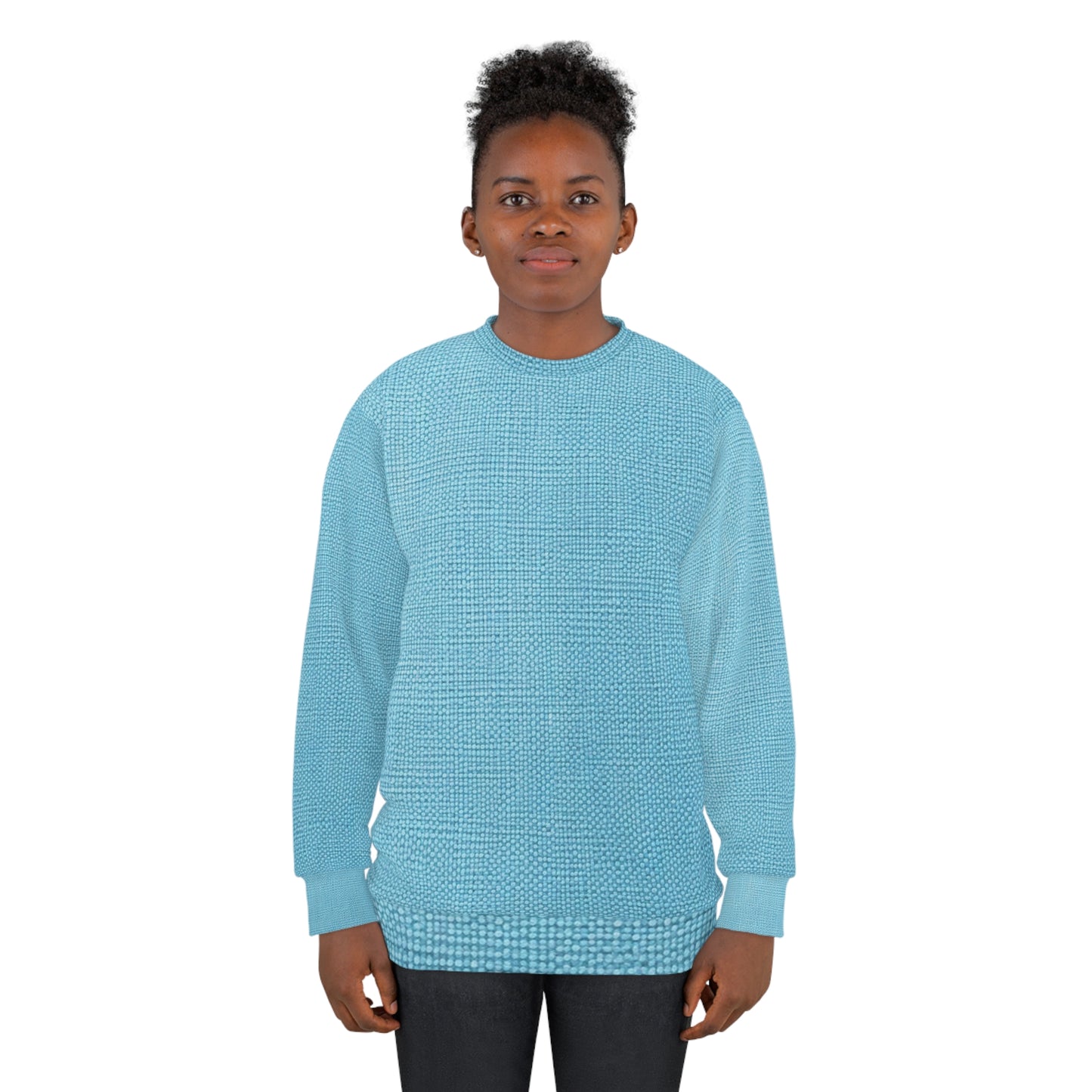 Bright Aqua Teal: Denim-Inspired Refreshing Blue Summer Fabric - Unisex Sweatshirt (AOP)