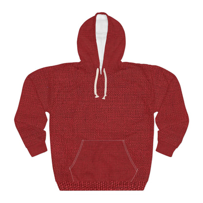 Rojo rubí atrevido: estilo de tela apasionado e inspirado en la mezclilla - Sudadera con capucha unisex (AOP)