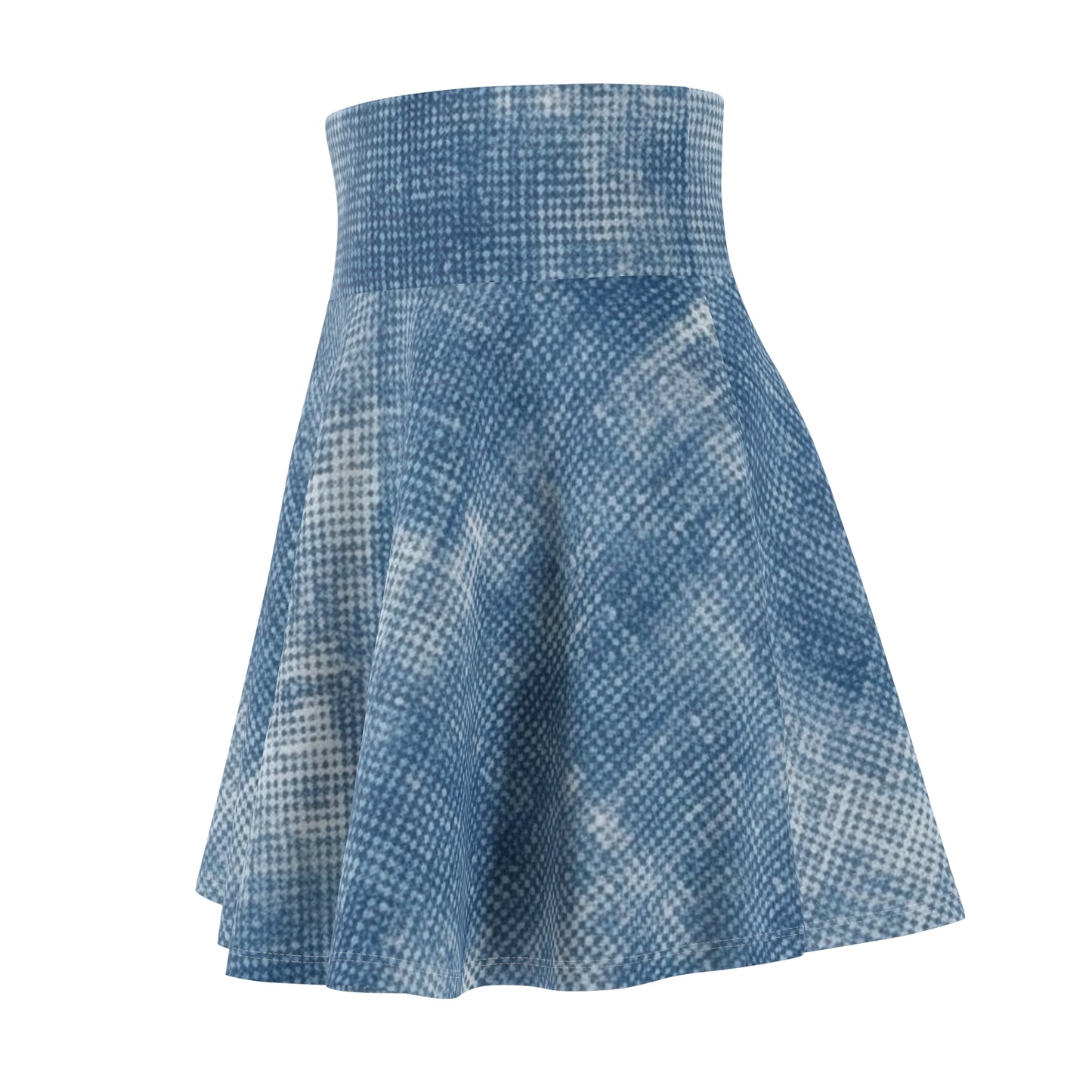 Faded Blue Washed-Out: Denim-Inspired, Style Fabric - Women's Skater Skirt (AOP)