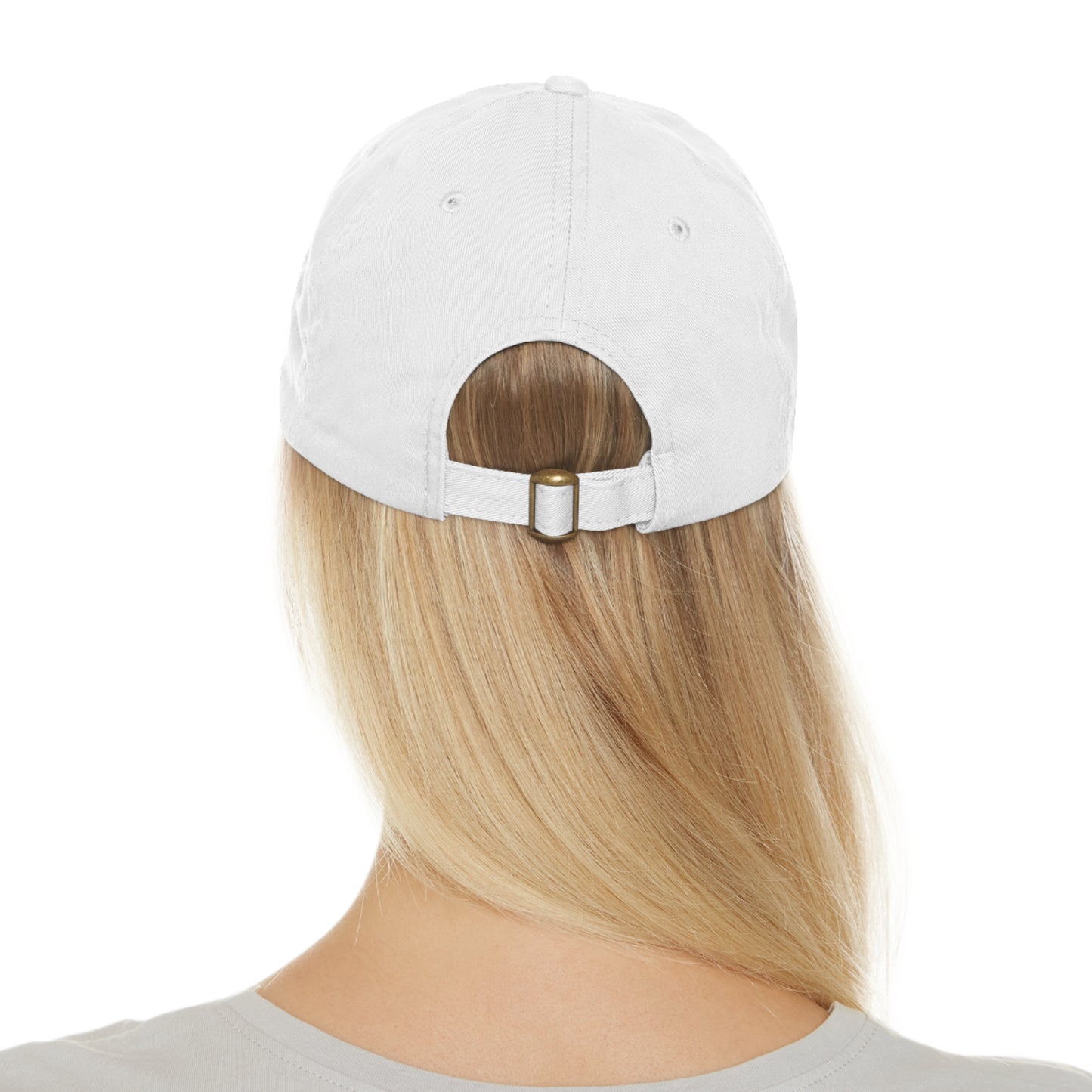 Pickle Playing Pickleball: Serve, Paddle, Game - Court Sport - Dad Hat with Leather Patch (Round)