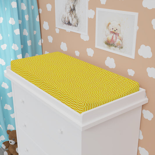 Sunshine Yellow Lemon: Denim-Inspired, Cheerful Fabric - Baby Changing Pad Cover