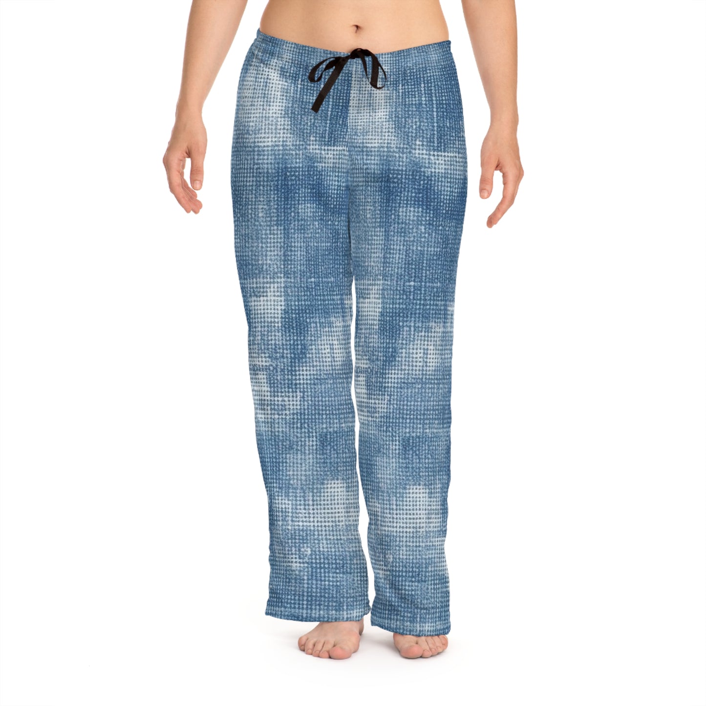 Faded Blue Washed-Out: Denim-Inspired, Style Fabric - Women's Pajama Pants (AOP)