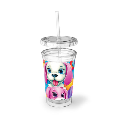 Happy Puppy & Dog Design - Vivid and Eye-Catching - Suave Acrylic Cup