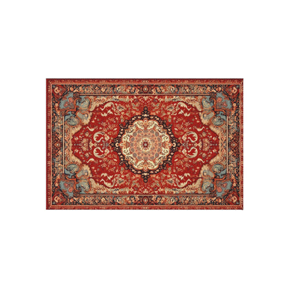 Chenille Outdoor Rug, Traditional Design, 8x10 or 5x8 Size Options, Red Oriental