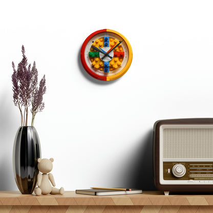 Toy Block Builder Pieces Link Together, Acrylic Wall Clock