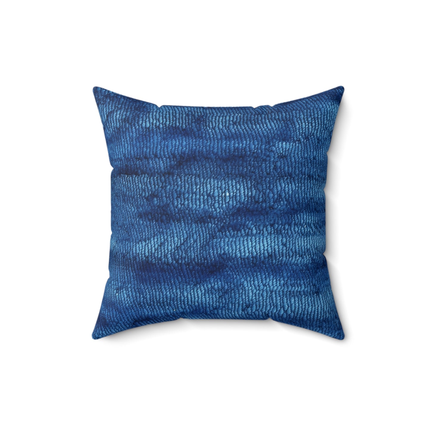 Blue Spectrum: Denim-Inspired Fabric Light to Dark - Spun Polyester Square Pillow