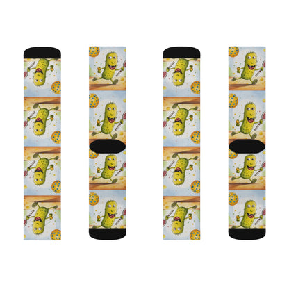 Pickleball Play: Pickle Sport Action Game, Fast Dink Ball - Sublimation Socks