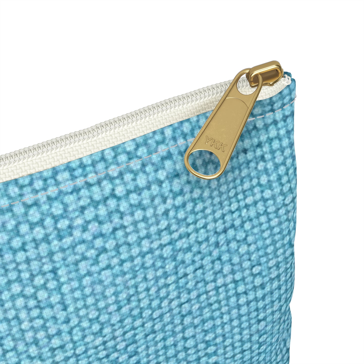 Bright Aqua Teal: Denim-Inspired Refreshing Blue Summer Fabric - Accessory Pouch