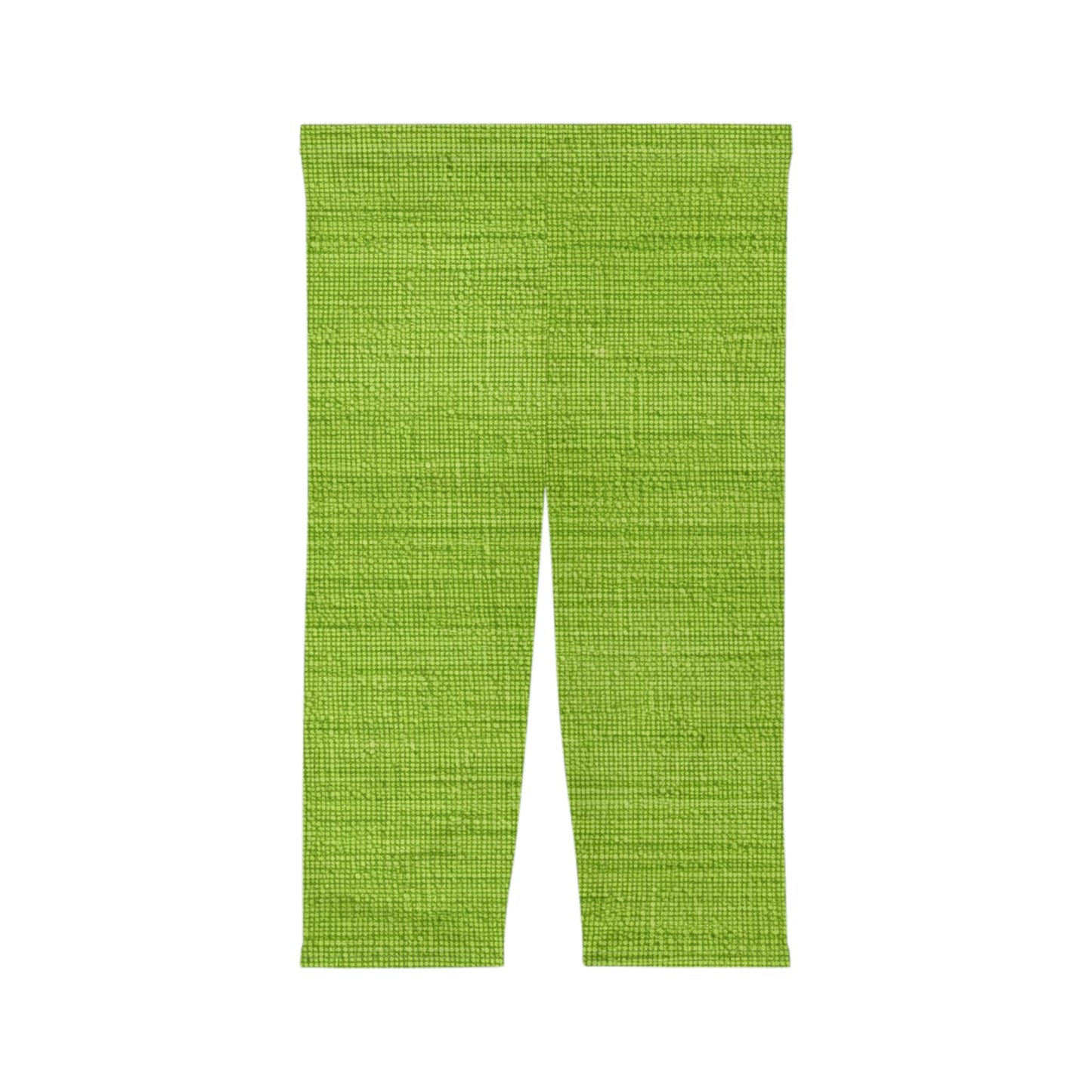 Lush Grass Neon Green: Denim-Inspired, Springtime Fabric Style - Women’s Capri Leggings (AOP)