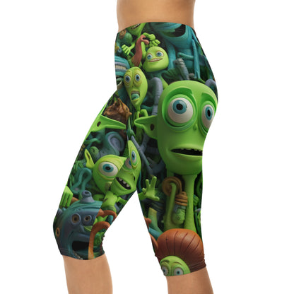 Toy Alien Story Space Character Galactic UFO Anime Cartoon - Women’s Capri Leggings (AOP)