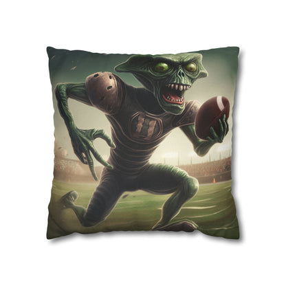 Alien Football Space Sport Game Stadium Athlete Galaxy Player - Spun Polyester Square Pillow Case