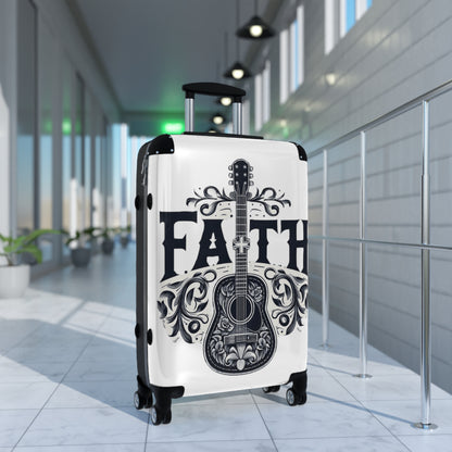 Guitar Cross Faith - Christian Gift, Love and Grace, Faithful, Jesus - Suitcase