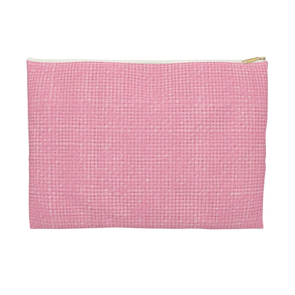 Pastel Rose Pink: Denim-Inspired, Refreshing Fabric Design - Accessory Pouch