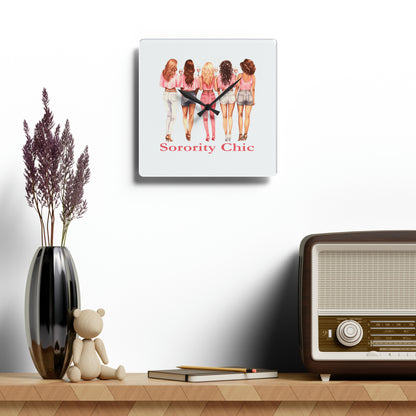 Sorority Chic Acrylic Wall Clock